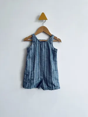 Patterned Chambray Romper // 3Y