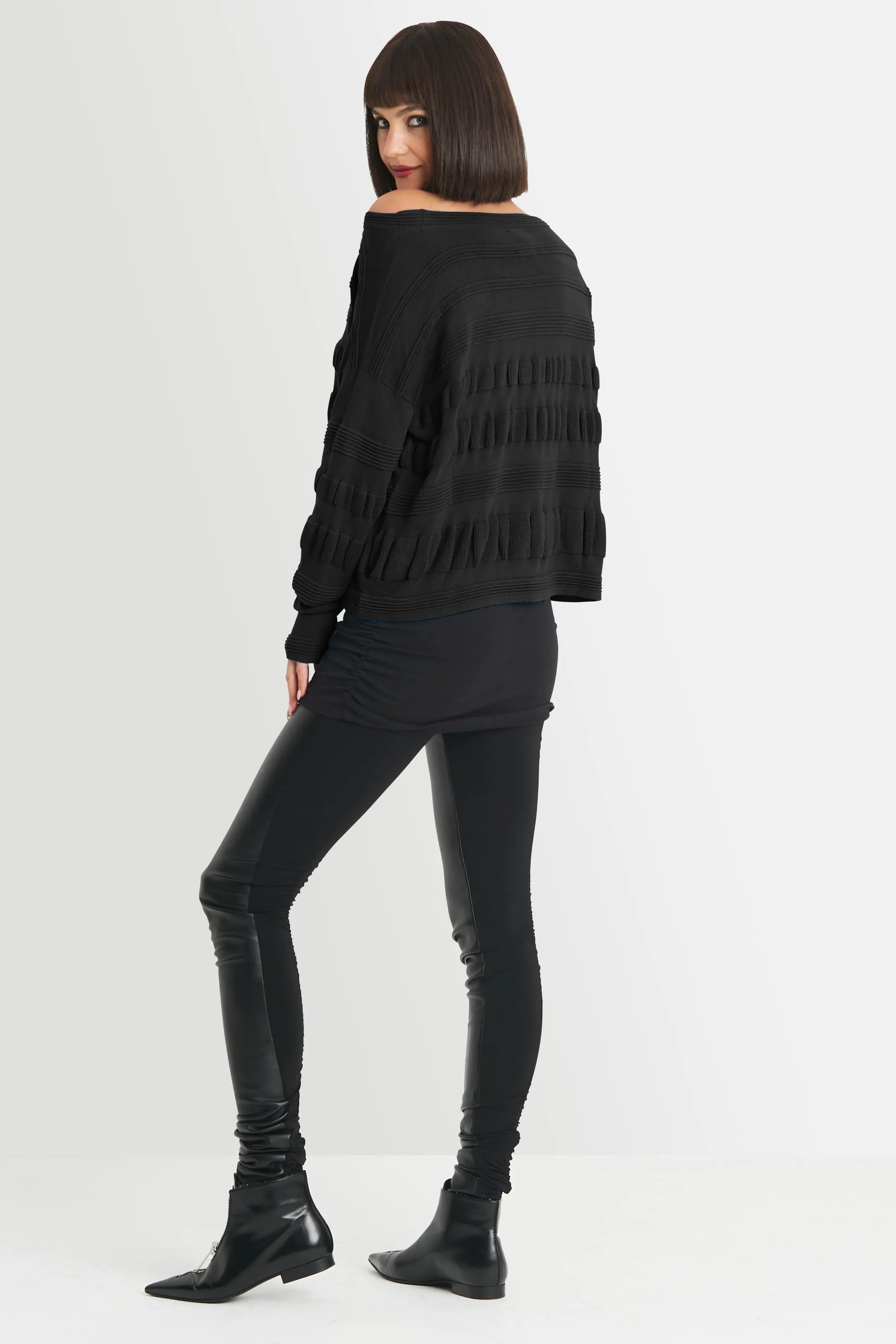 Pima Cotton Pucker Up Crewneck Sweater