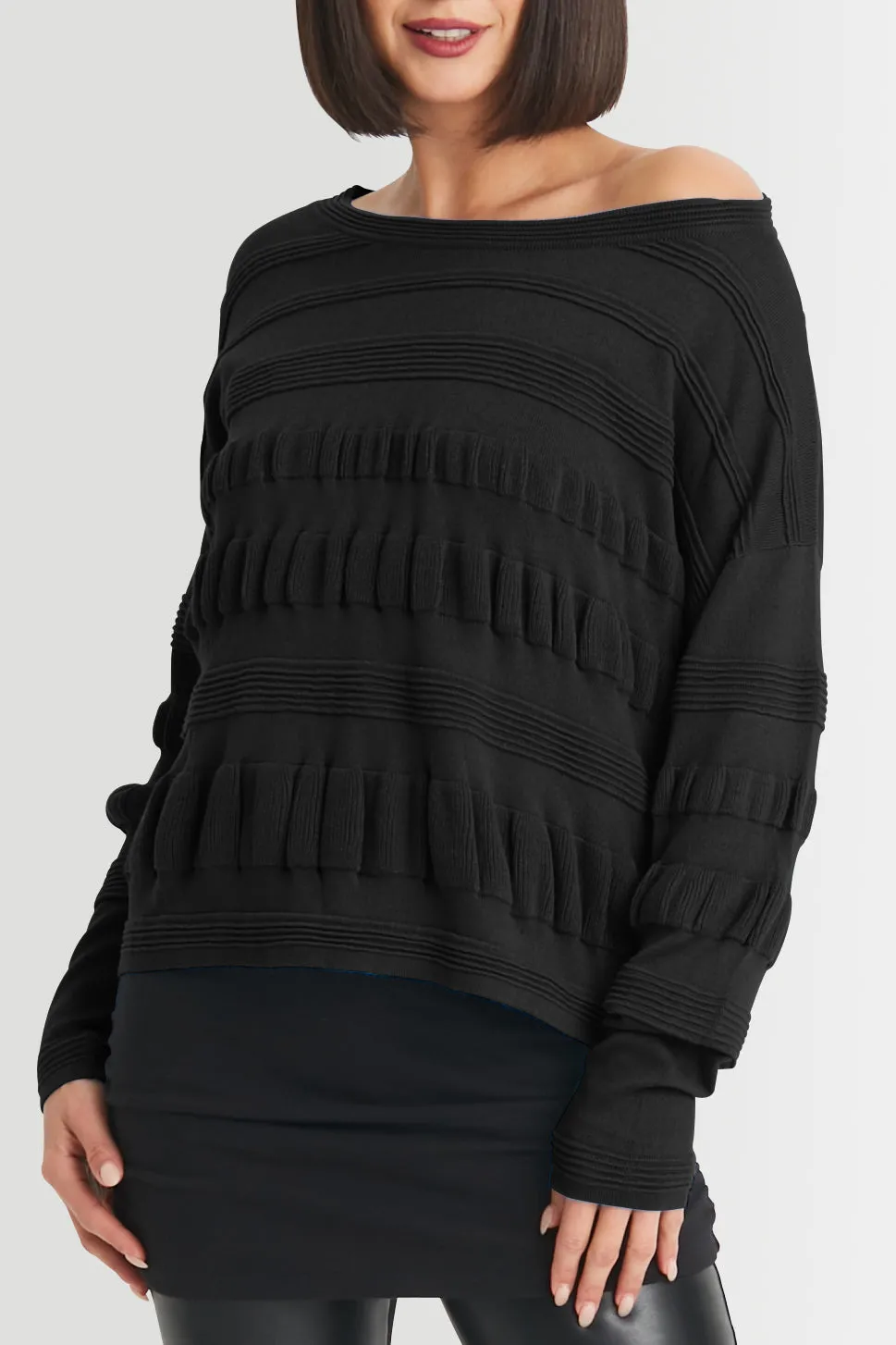 Pima Cotton Pucker Up Crewneck Sweater