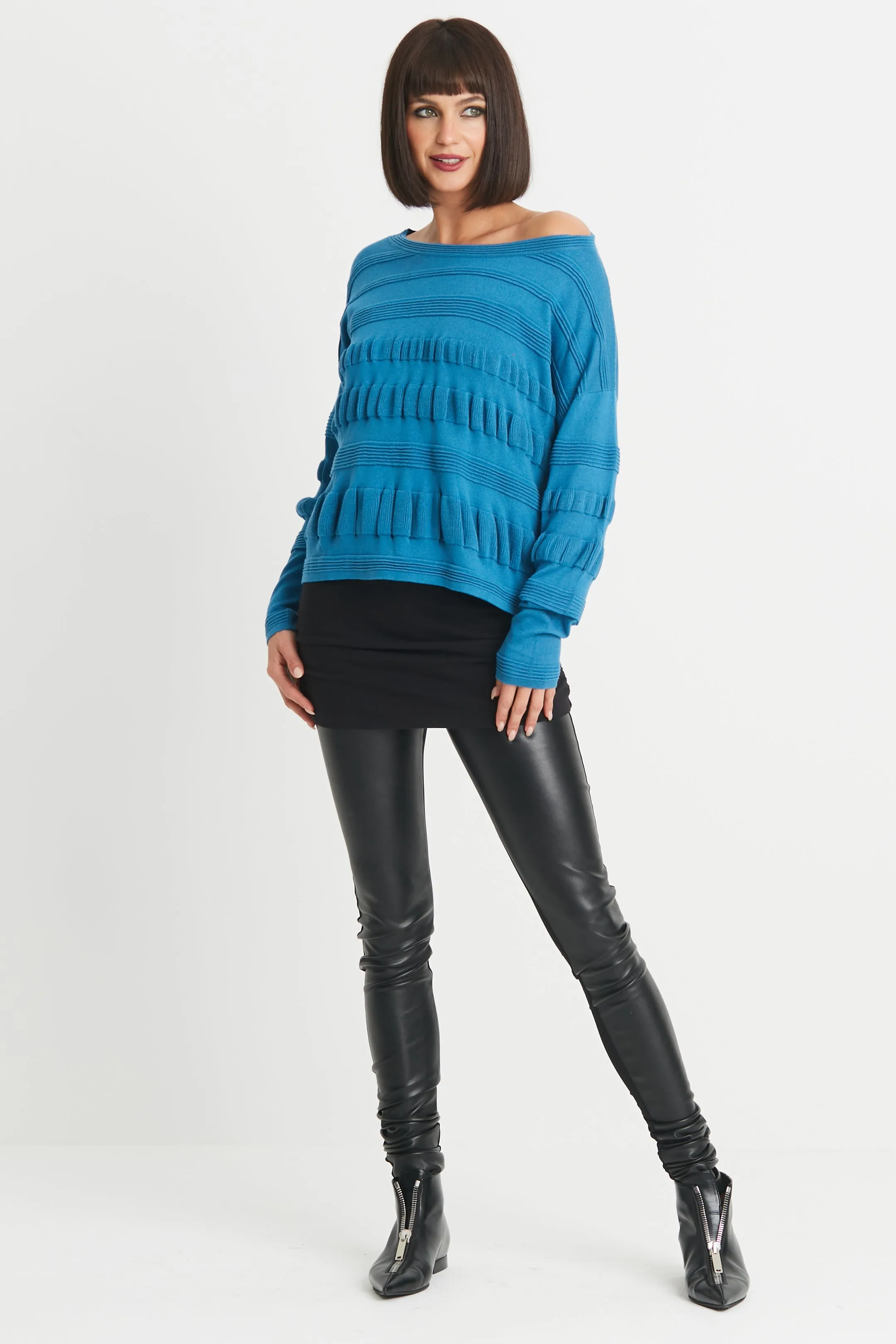 Pima Cotton Pucker Up Crewneck Sweater