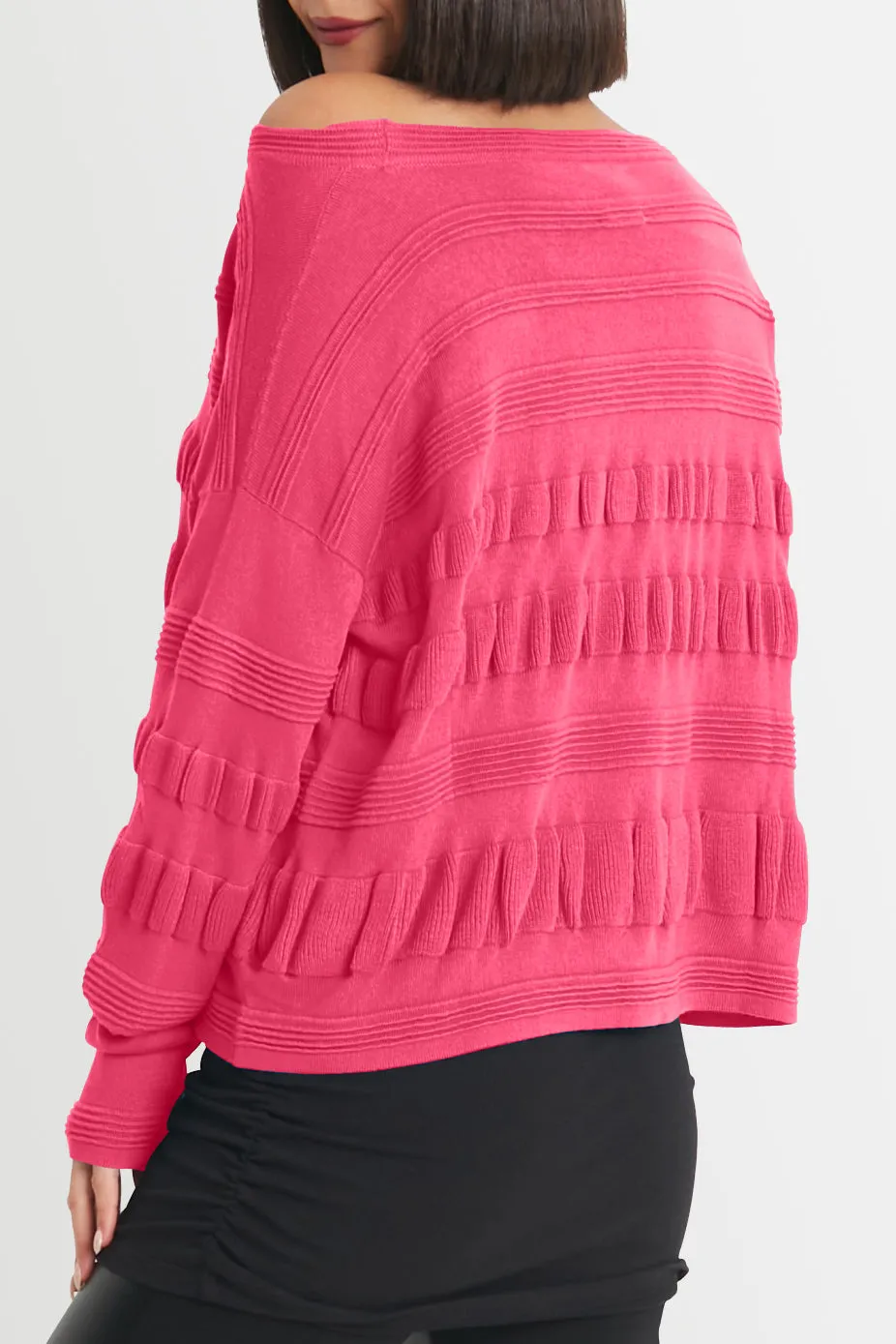 Pima Cotton Pucker Up Crewneck Sweater