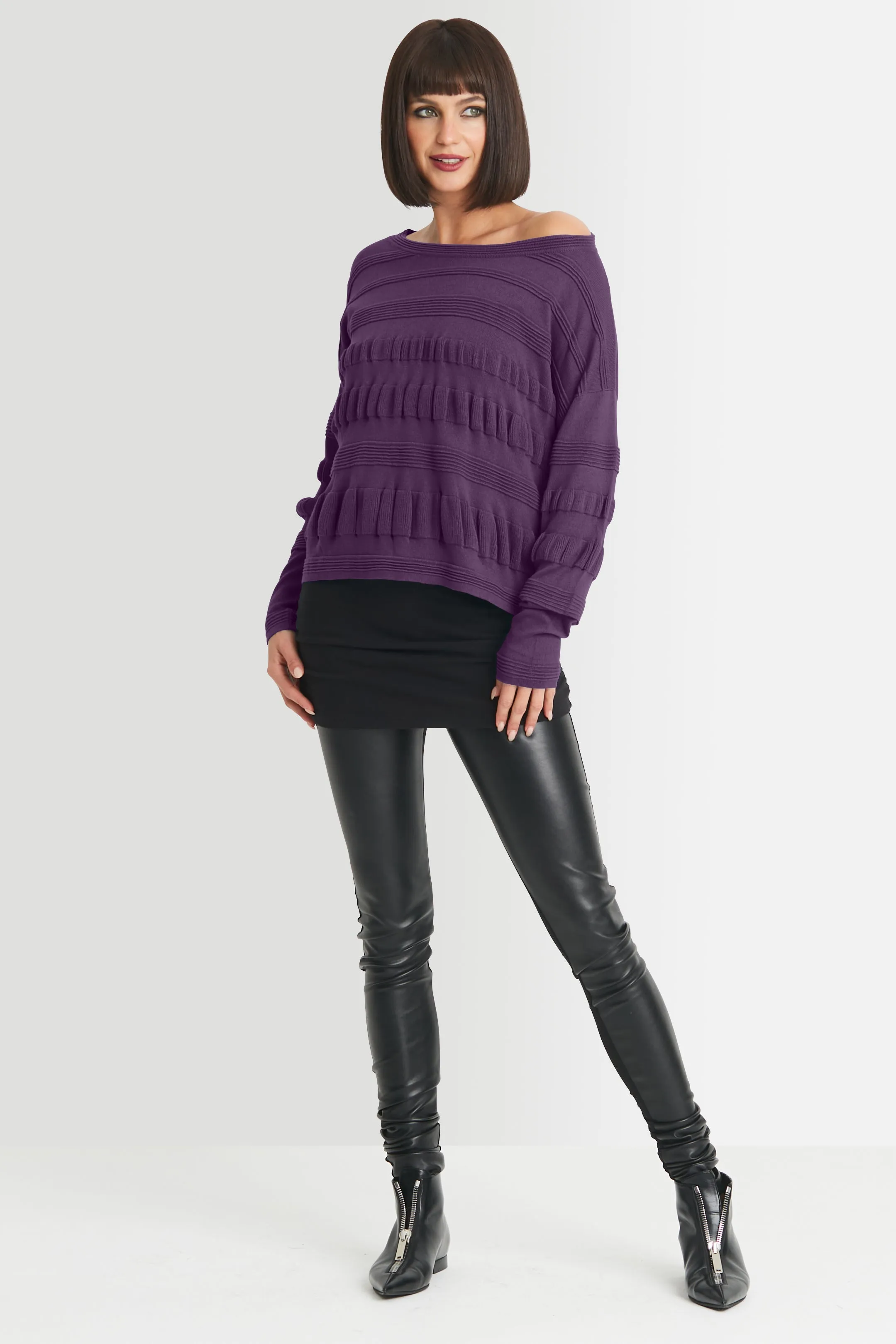 Pima Cotton Pucker Up Crewneck Sweater