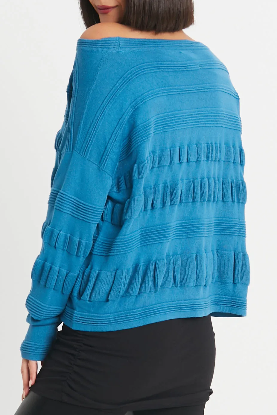 Pima Cotton Pucker Up Crewneck Sweater