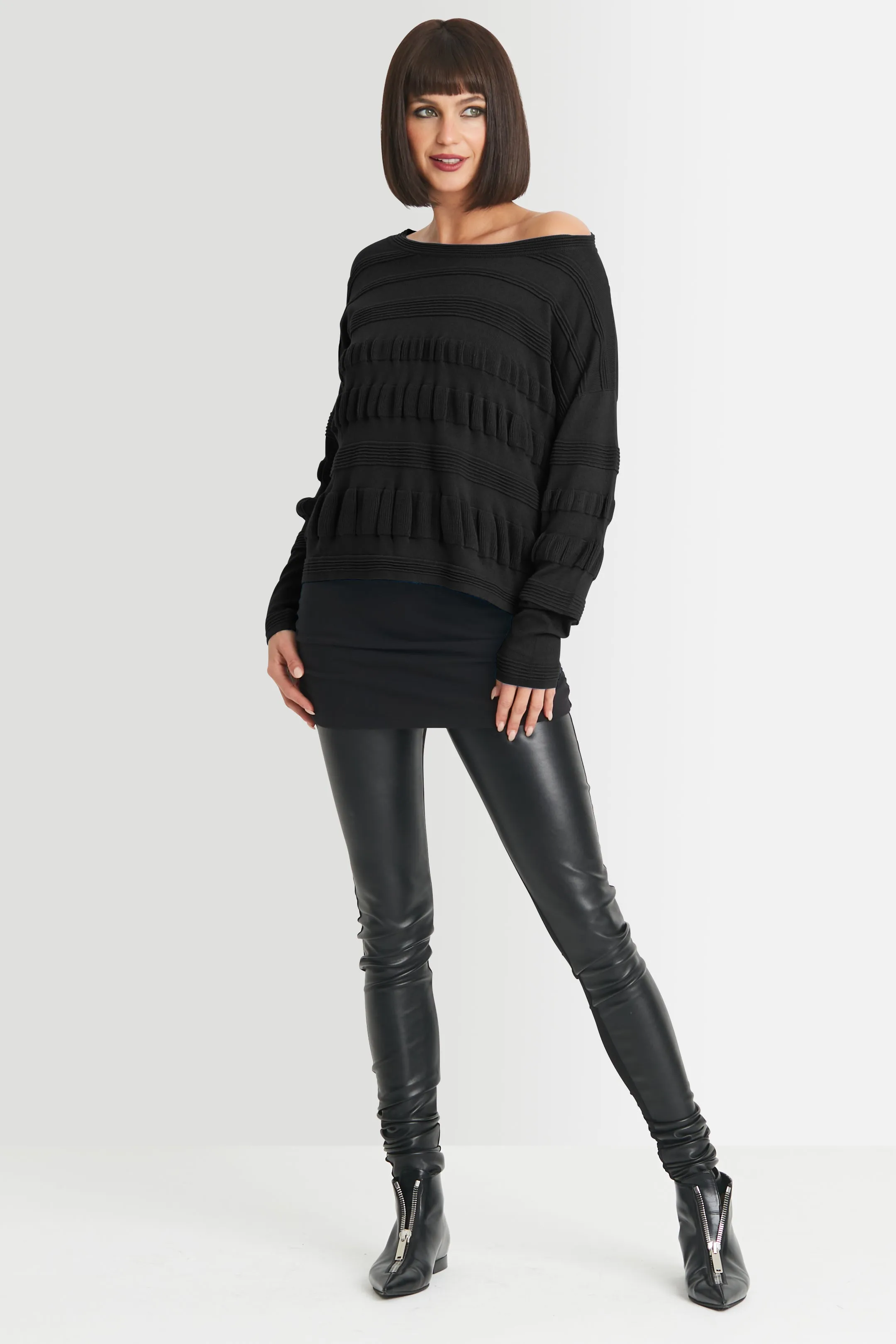 Pima Cotton Pucker Up Crewneck Sweater