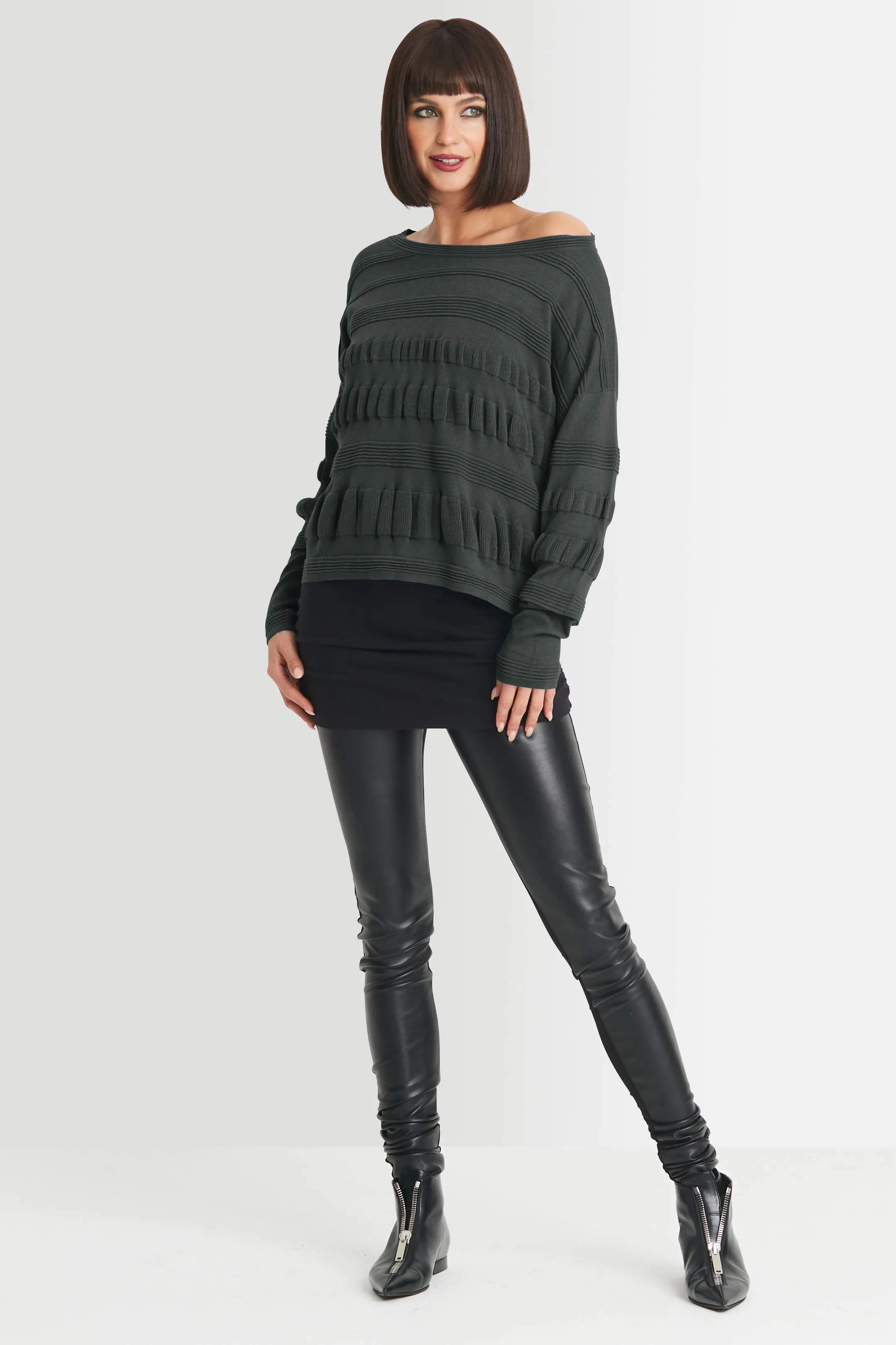 Pima Cotton Pucker Up Crewneck Sweater