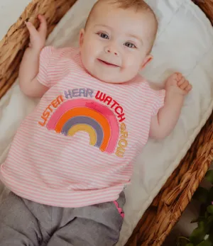 Pink Rainbow Applique Top And Trouser Set
