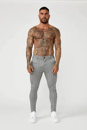 Pinstripe Trousers - Grey