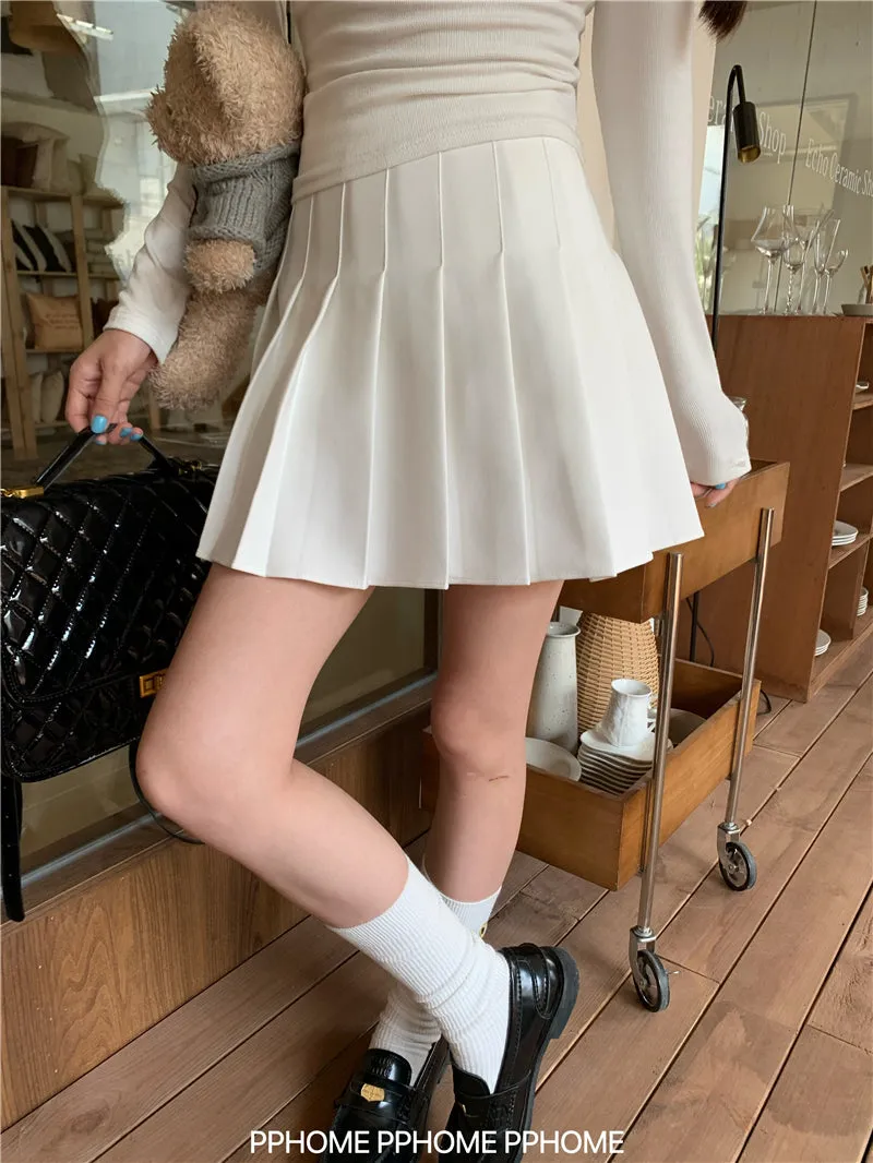 pleated commuter gray skirt