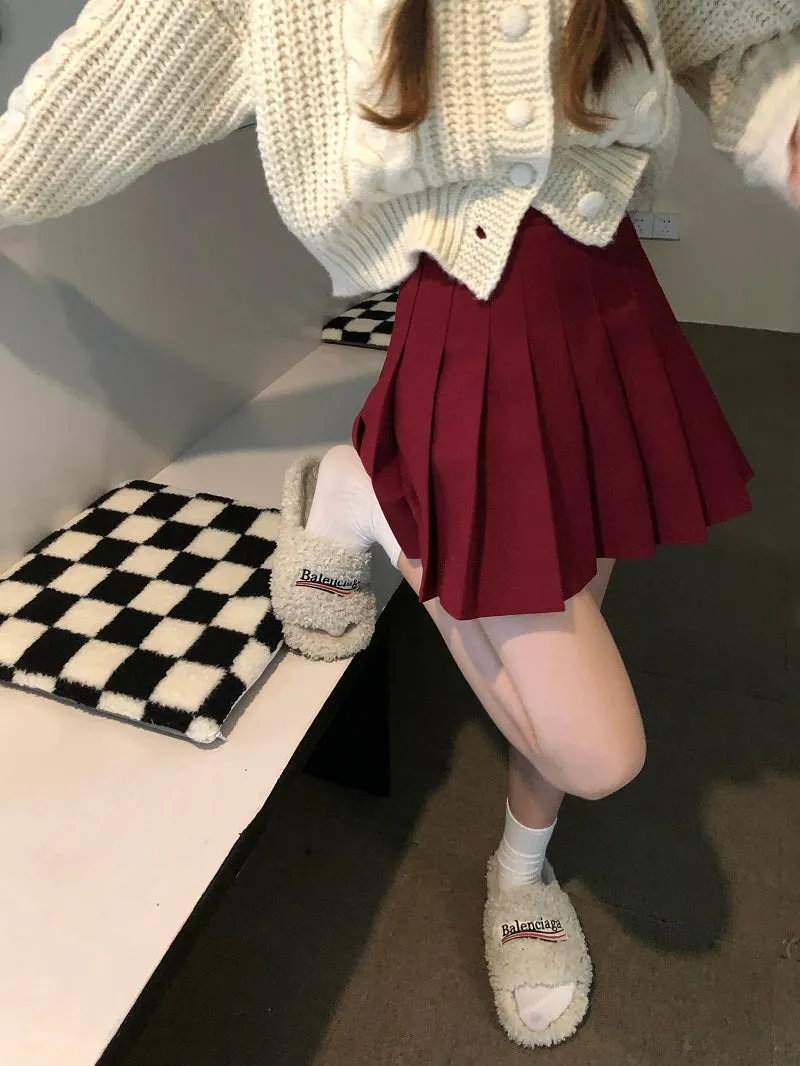 pleated commuter gray skirt