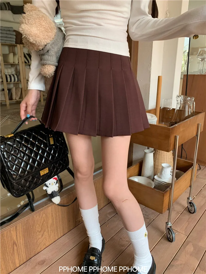 pleated commuter gray skirt