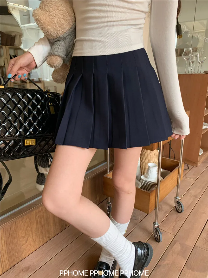 pleated commuter gray skirt