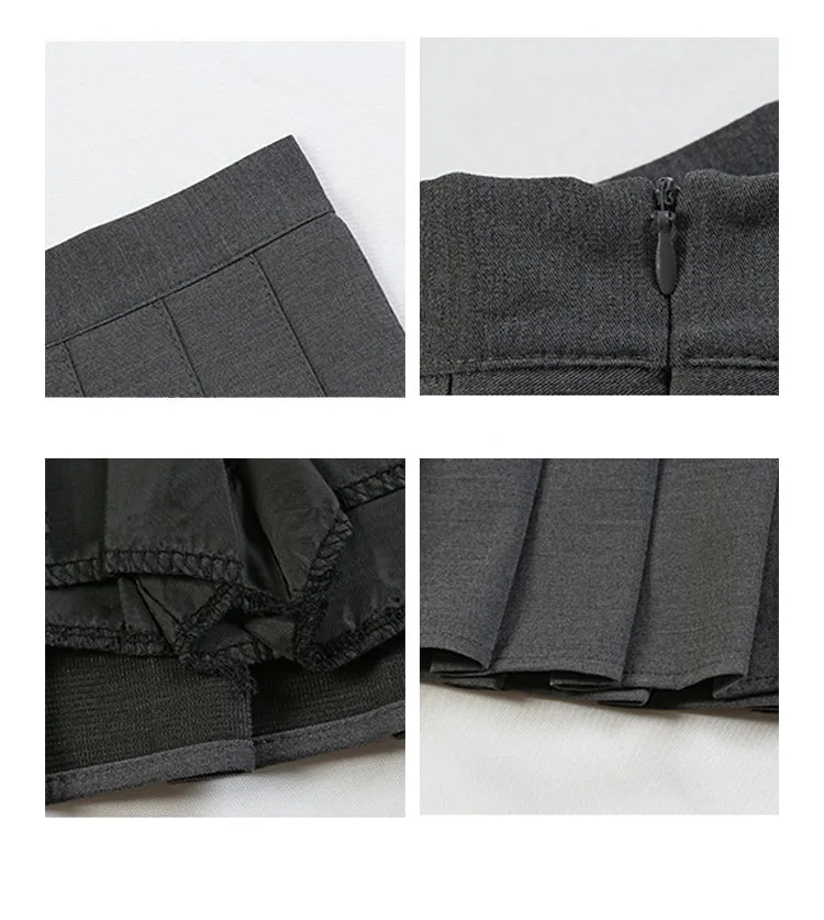 pleated commuter gray skirt