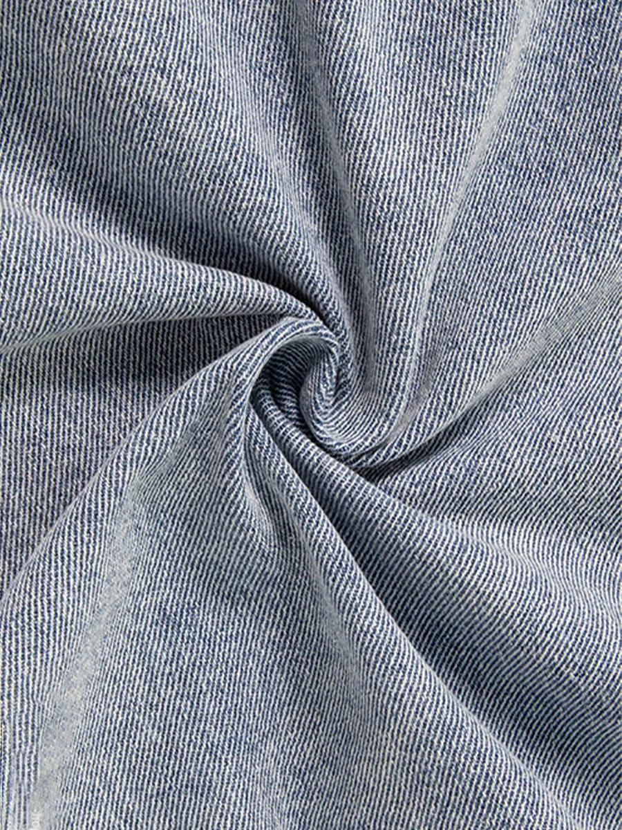 Pleated Denim Skirt