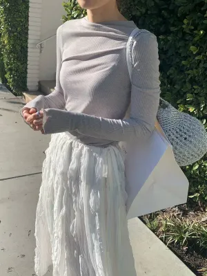 Pleated lace skirt