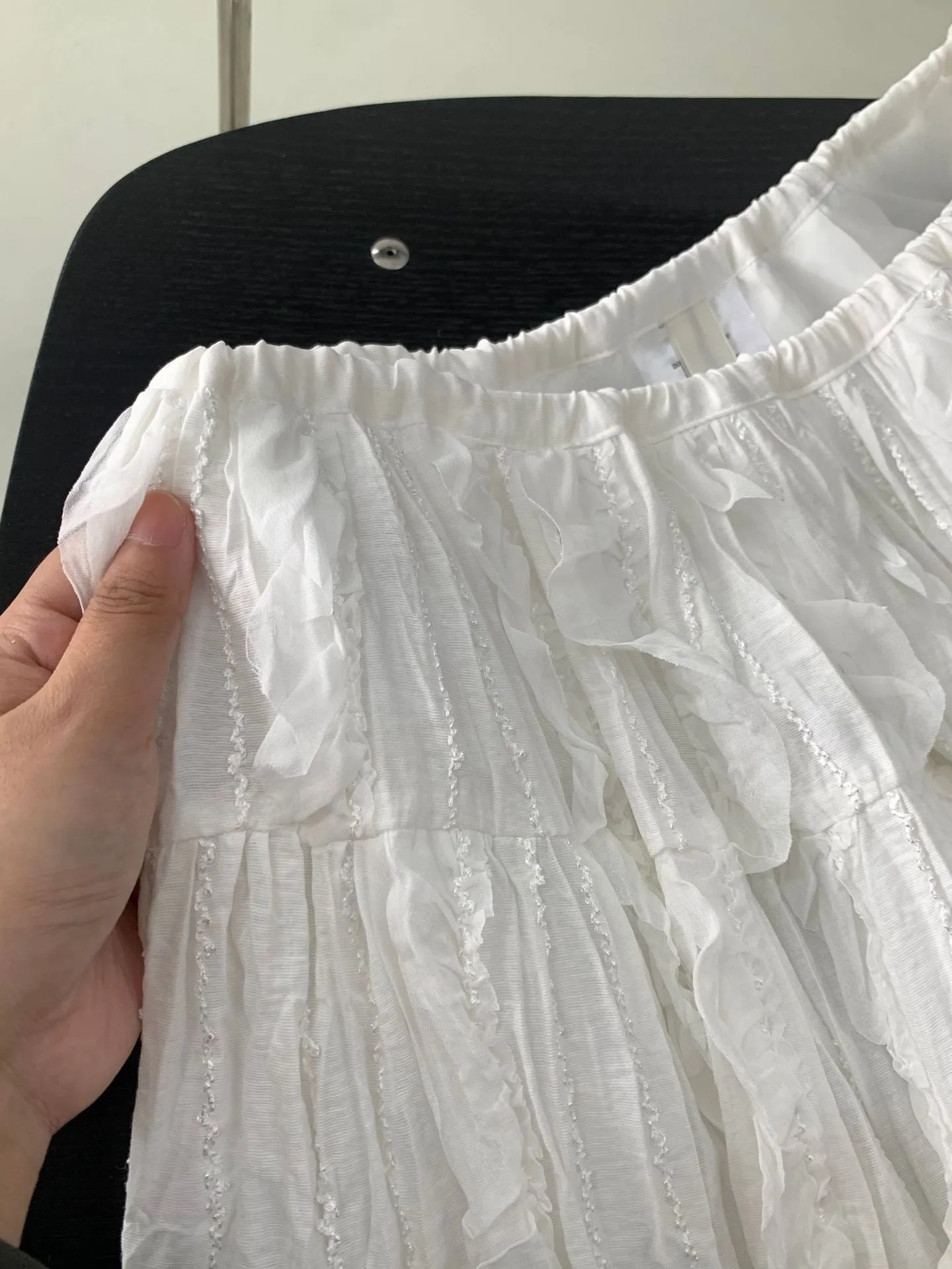 Pleated lace skirt