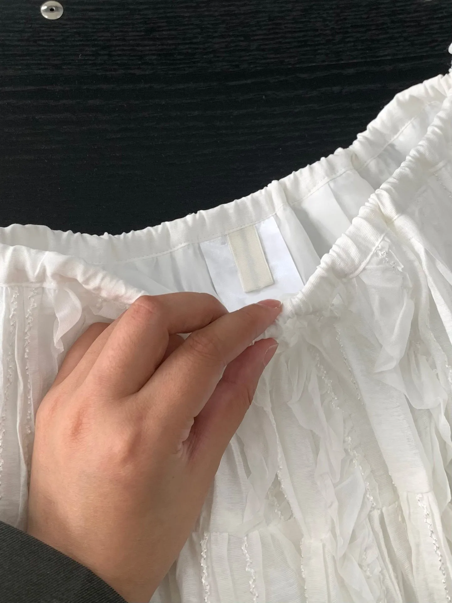 Pleated lace skirt