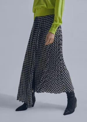 Pleated midi skirt