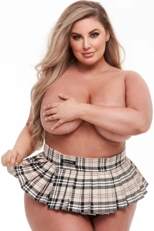 Plus Size Plaid Pleated School Girl Skirt