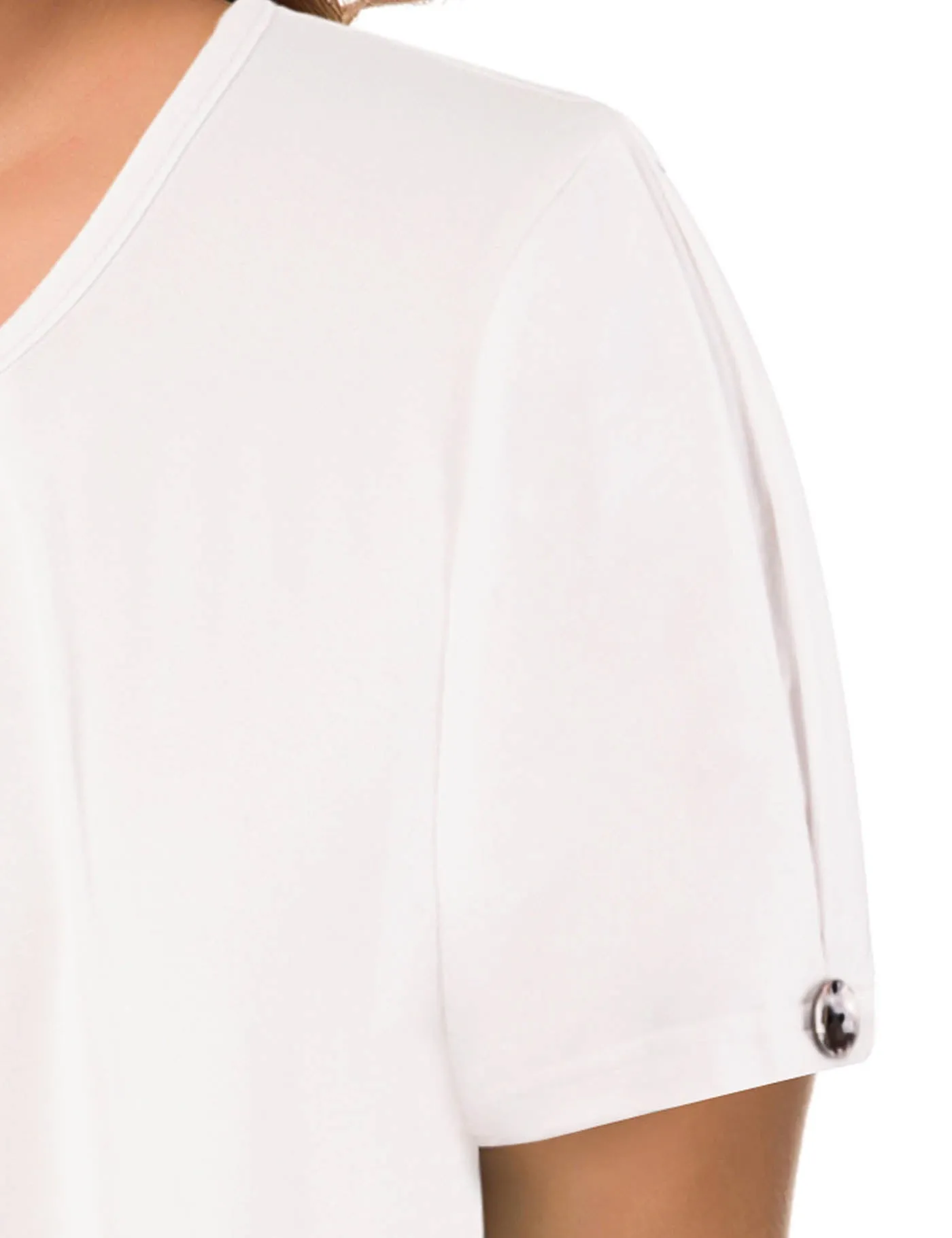 Plus Size Short Sleeve Flowy Top Casual Blouse Tunic
