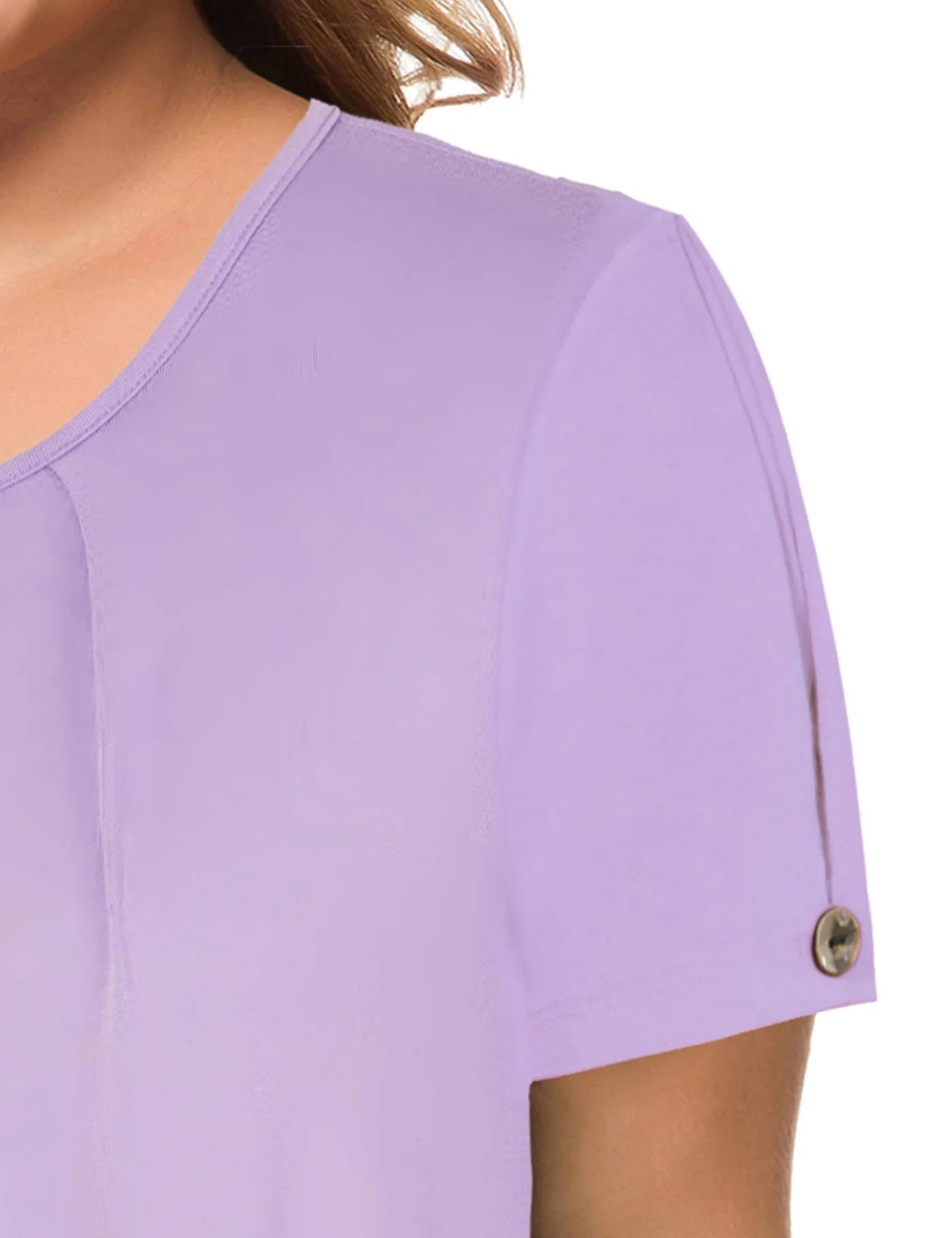 Plus Size Short Sleeve Flowy Top Casual Blouse Tunic