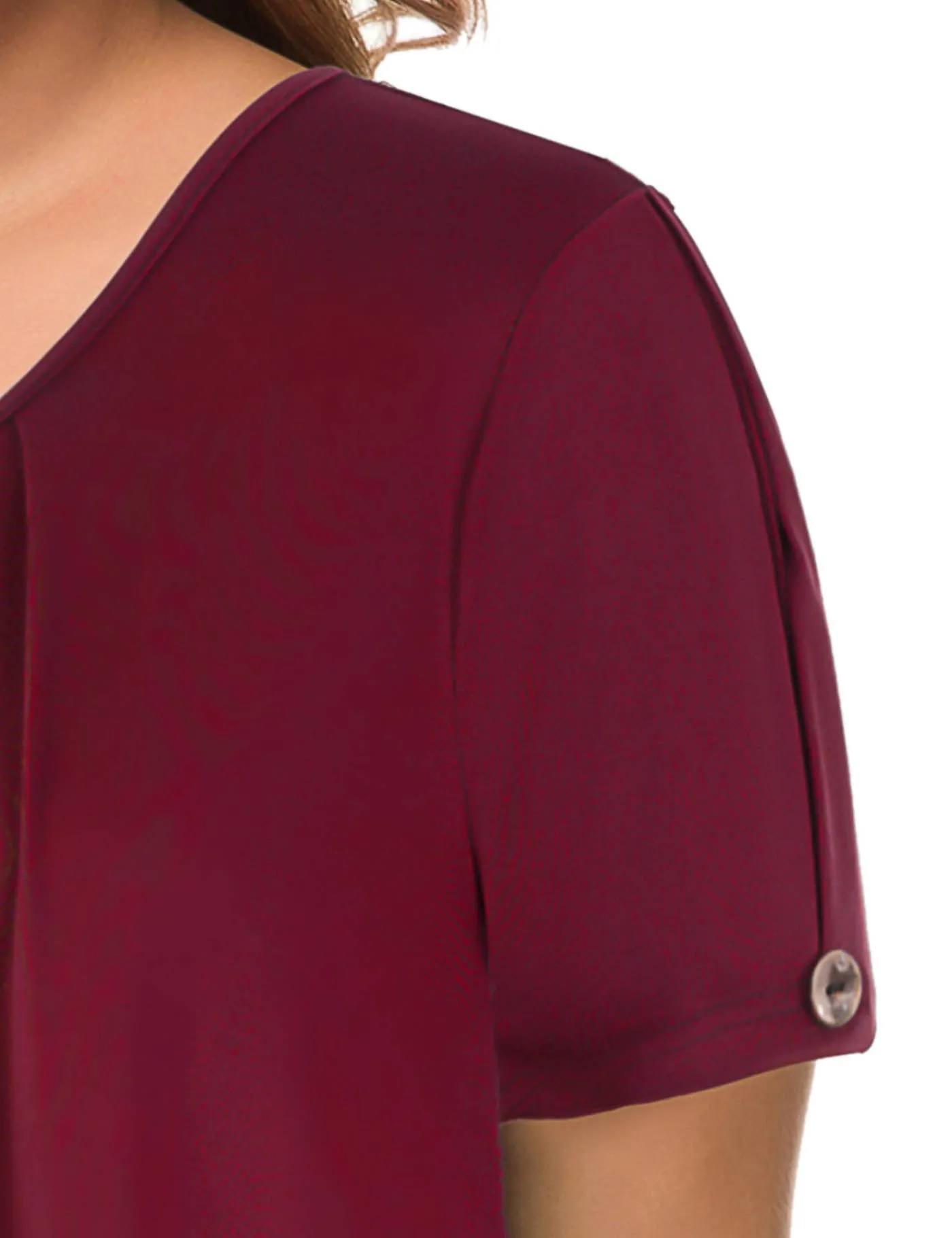 Plus Size Short Sleeve Flowy Top Casual Blouse Tunic