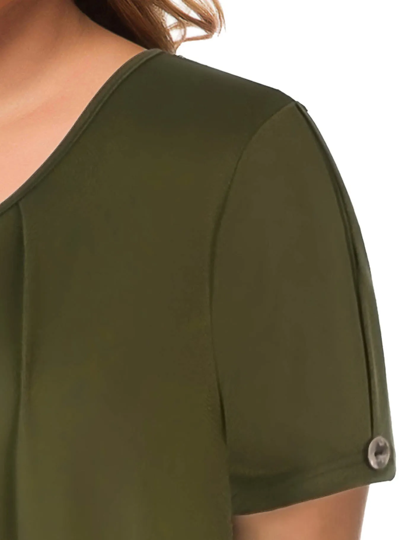 Plus Size Short Sleeve Flowy Top Casual Blouse Tunic