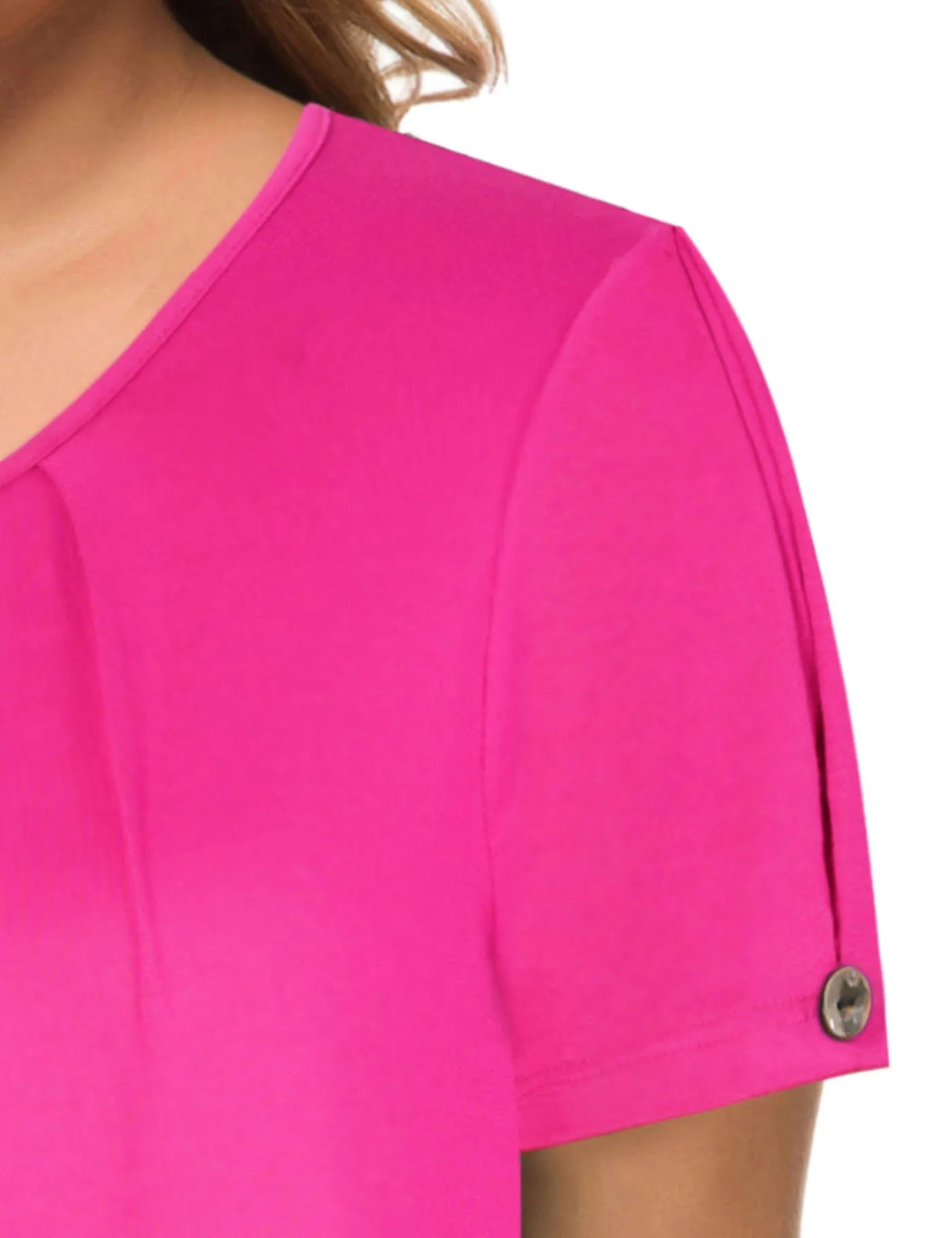 Plus Size Short Sleeve Flowy Top Casual Blouse Tunic