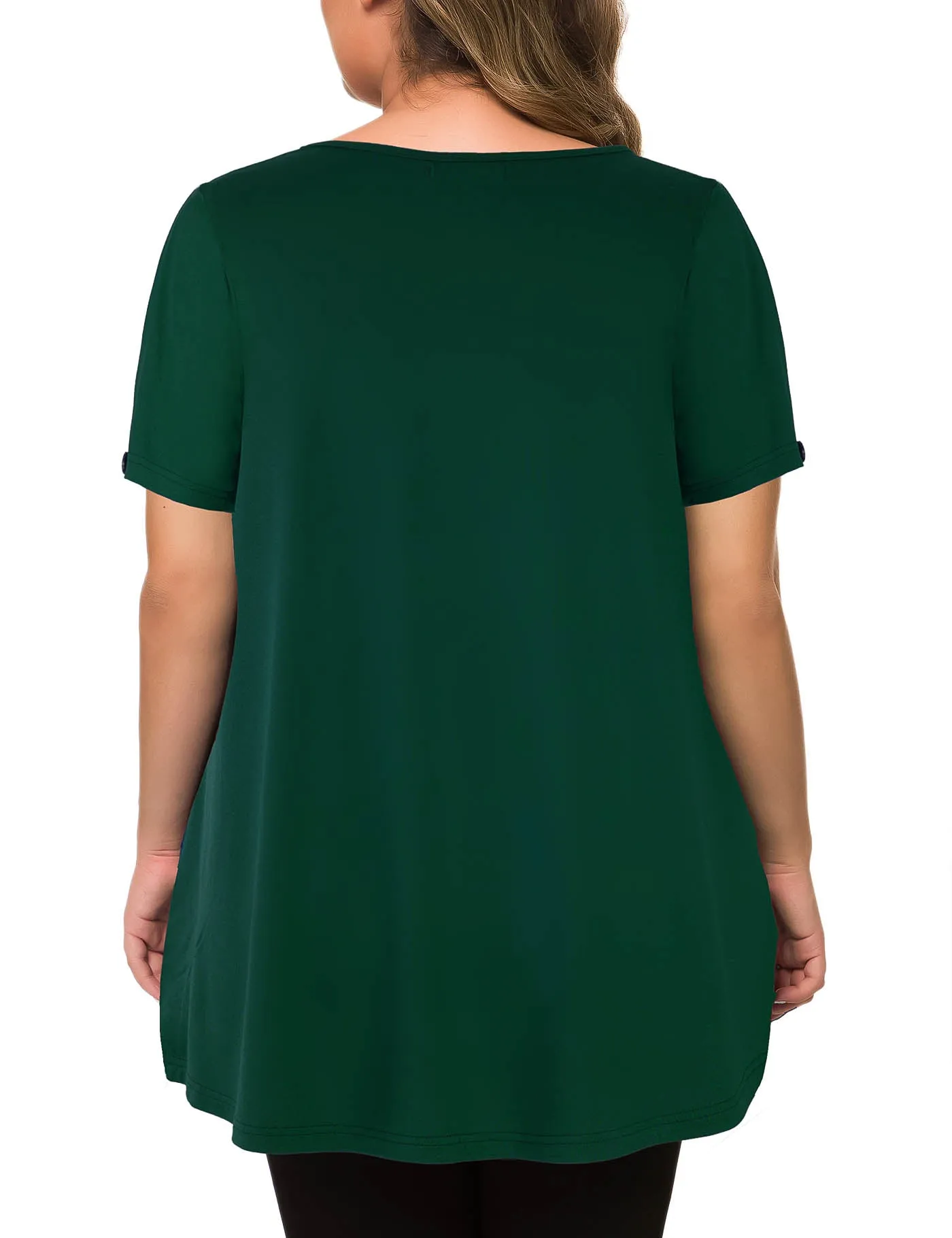 Plus Size Short Sleeve Flowy Top Casual Blouse Tunic