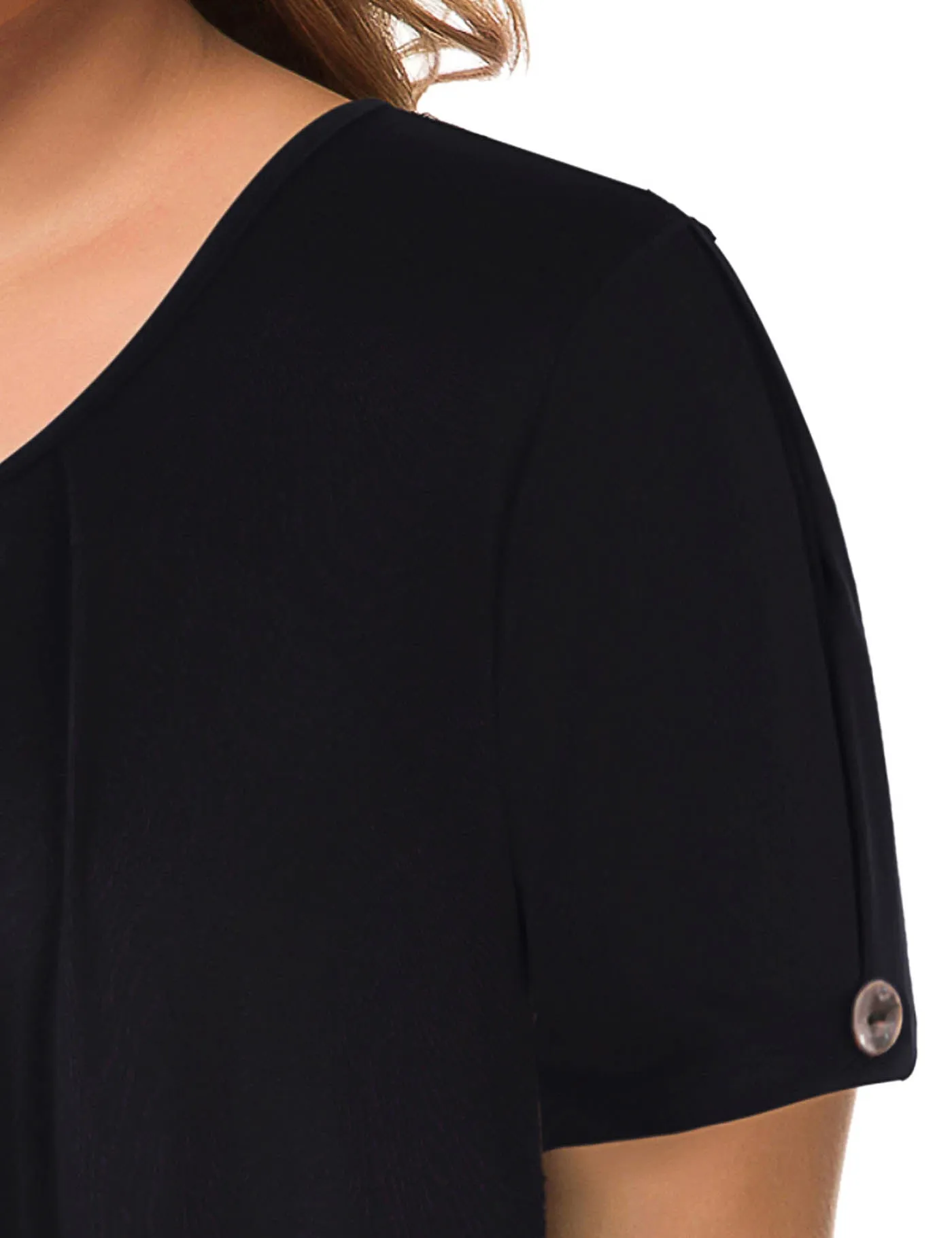Plus Size Short Sleeve Flowy Top Casual Blouse Tunic