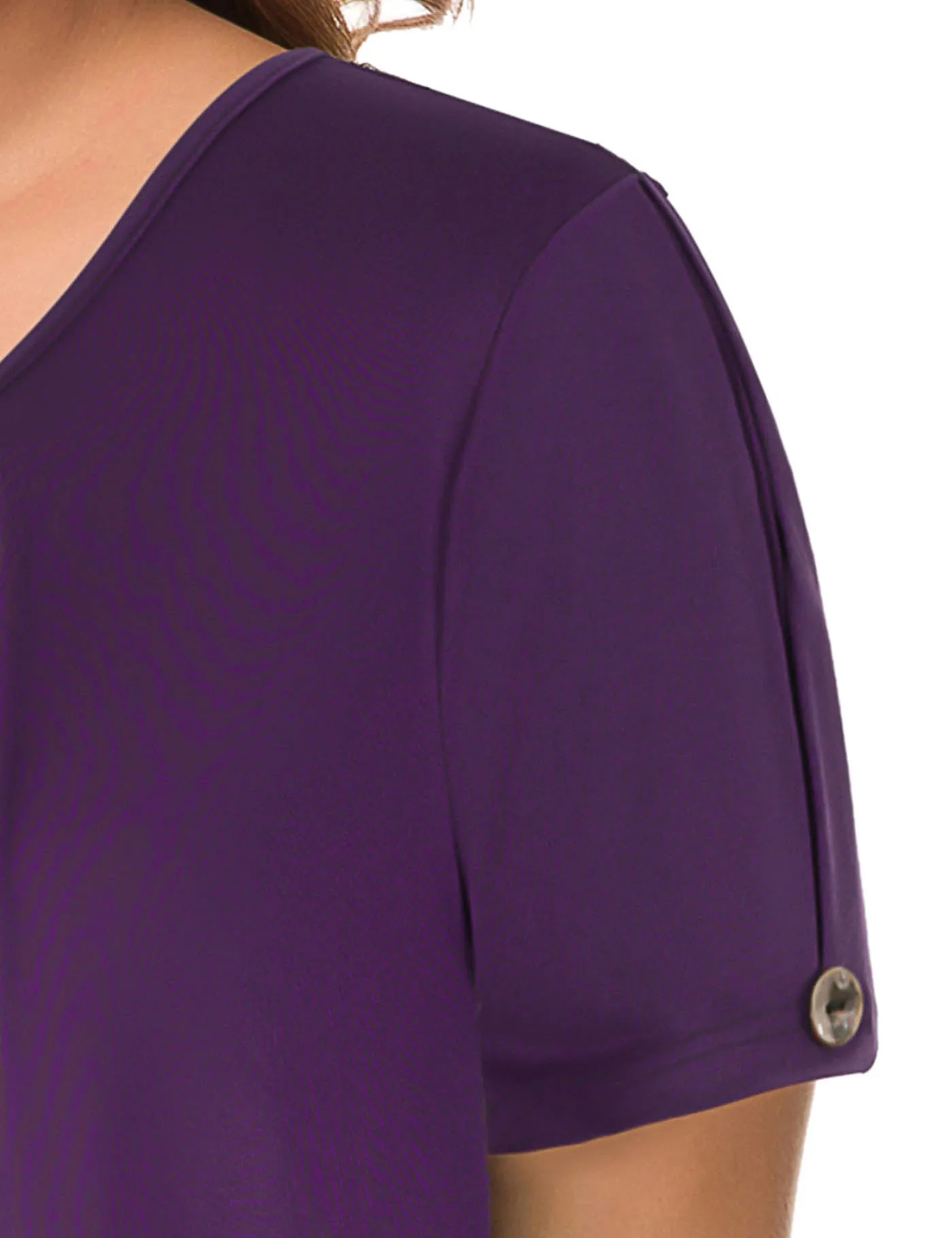 Plus Size Short Sleeve Flowy Top Casual Blouse Tunic