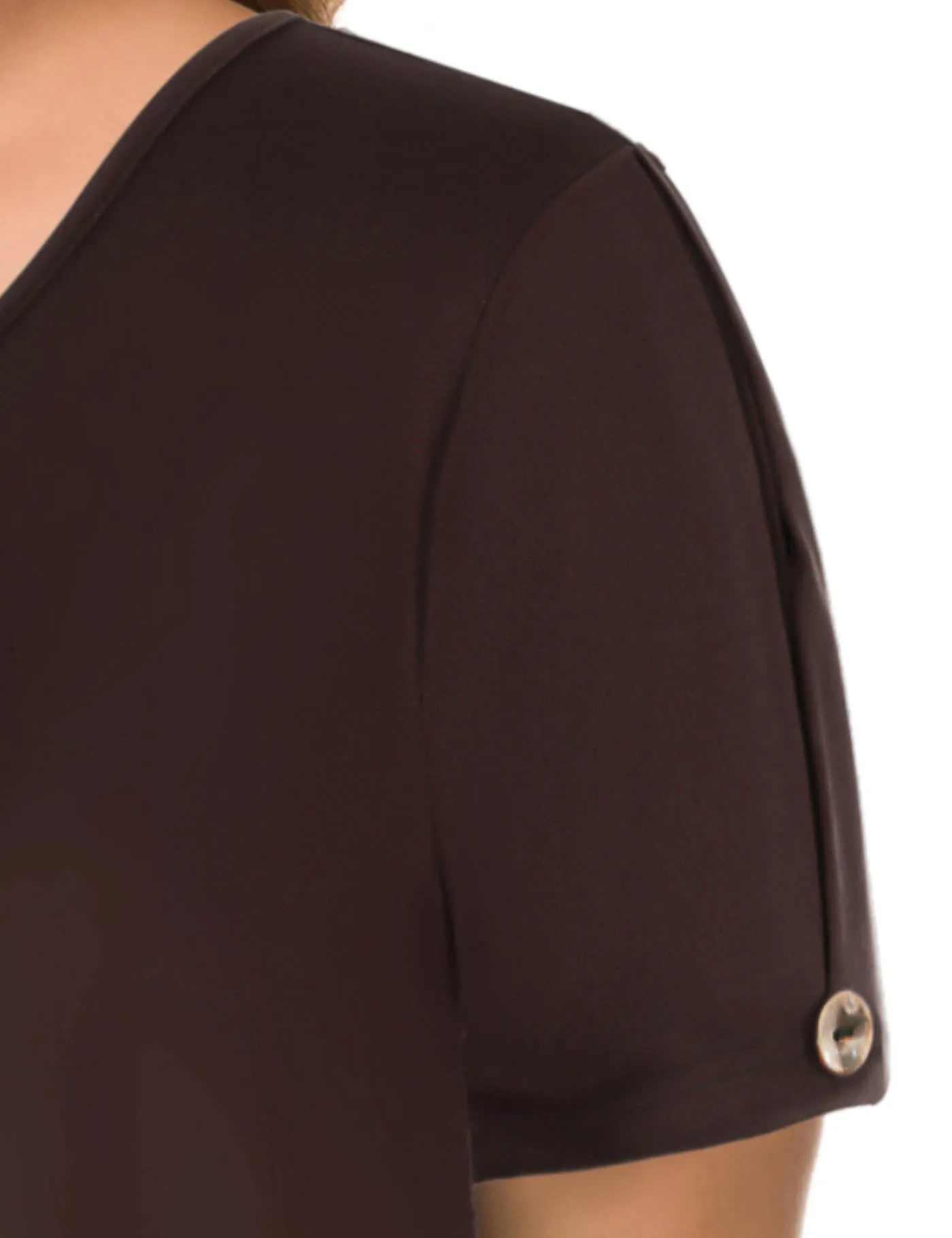 Plus Size Short Sleeve Flowy Top Casual Blouse Tunic