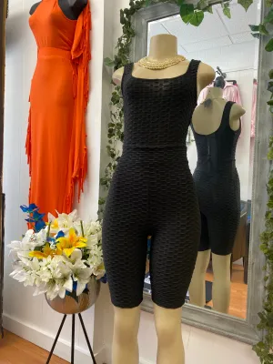 Popcorn Romper Black