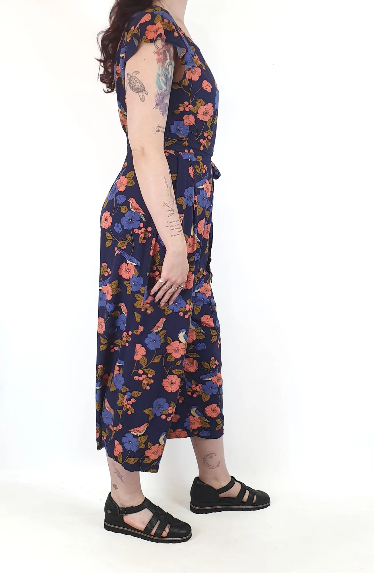 Princess Highway navy floral jumpsuit size 12