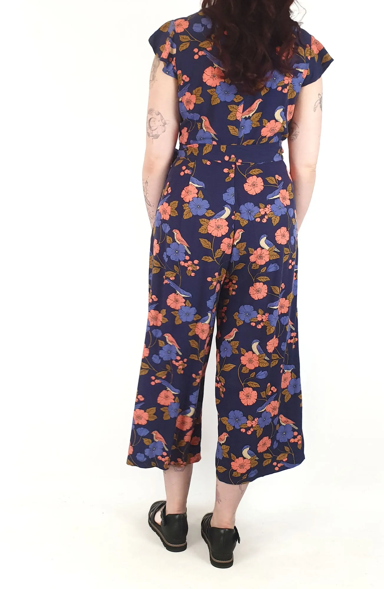 Princess Highway navy floral jumpsuit size 12