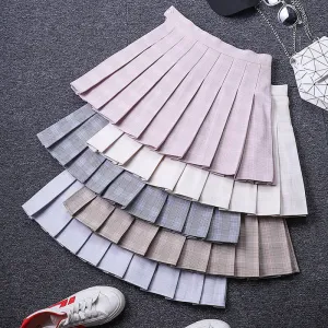 "CHIC PLAID" PLEATED SKIRT K052801