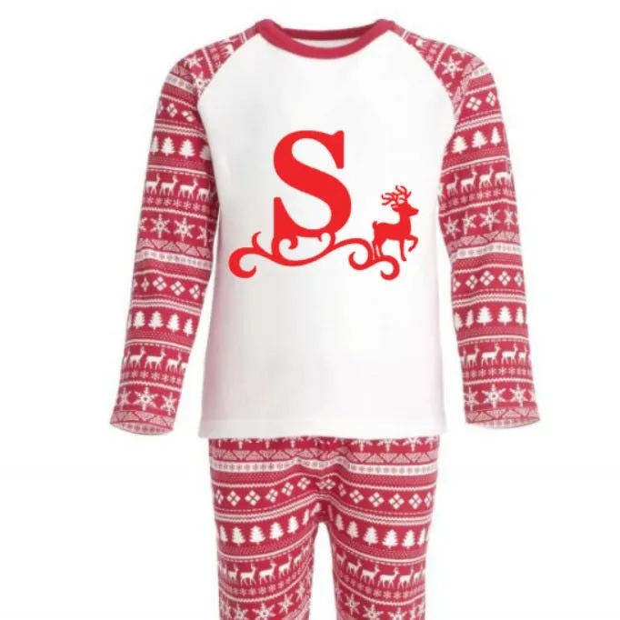 Red Christmas Inspired Design Pajamas Set - Why not Personalise me!