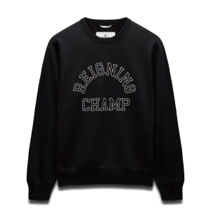 Reigning Champ Men Midweight Terry Arch Logo Crewneck Black White RC-3439-BLW