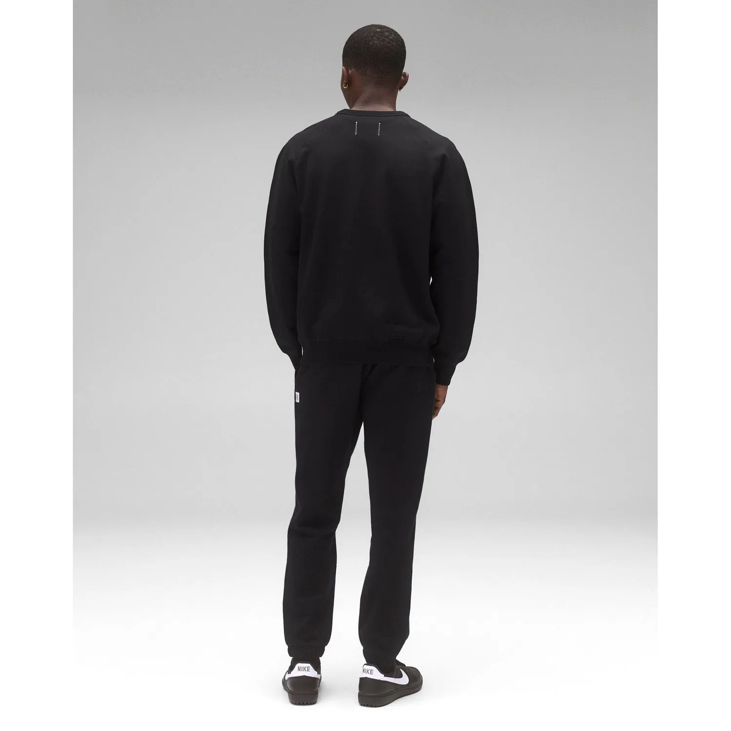 Reigning Champ Men Midweight Terry Arch Logo Crewneck Black White RC-3439-BLW