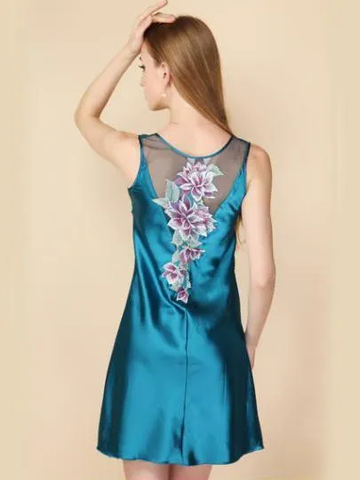 Rosy Floral Back Slip Dress