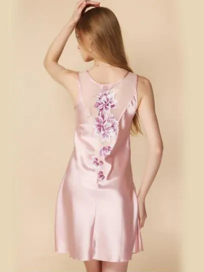 Rosy Floral Back Slip Dress