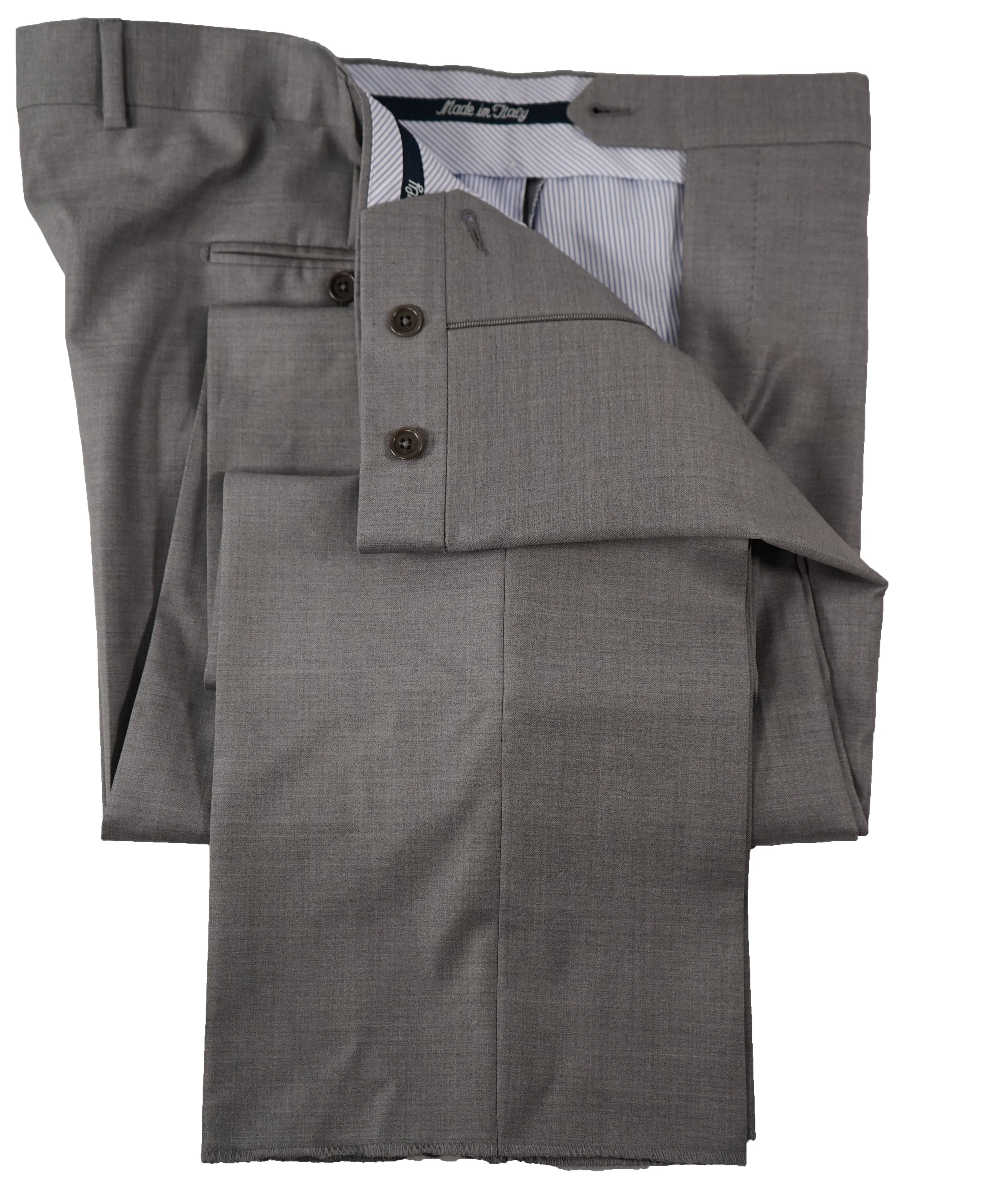 SAKS FIFTH AVE - Gray Wool MADE IN ITALY Flat Front Dress Pants -  38W