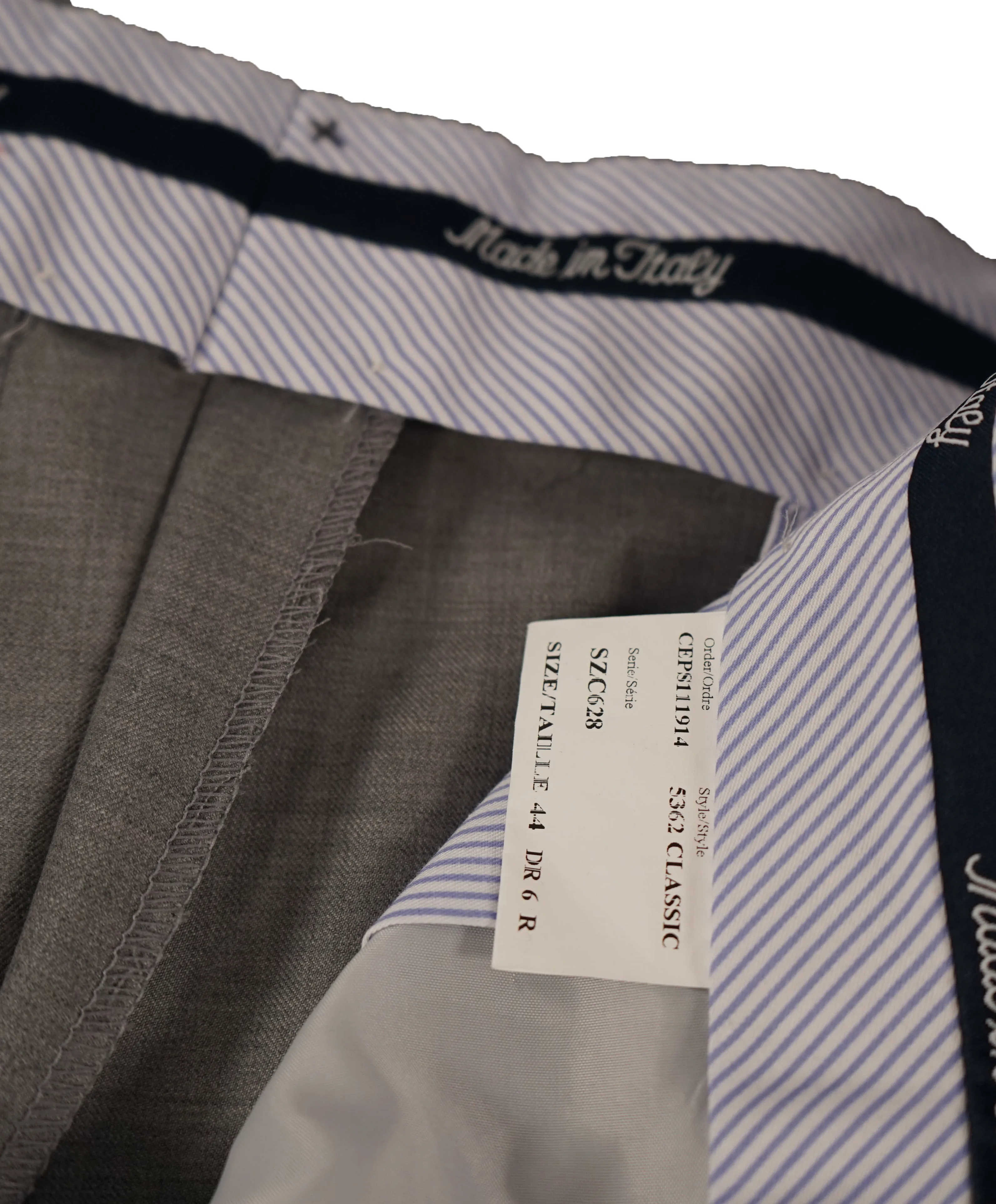 SAKS FIFTH AVE - Gray Wool MADE IN ITALY Flat Front Dress Pants -  38W