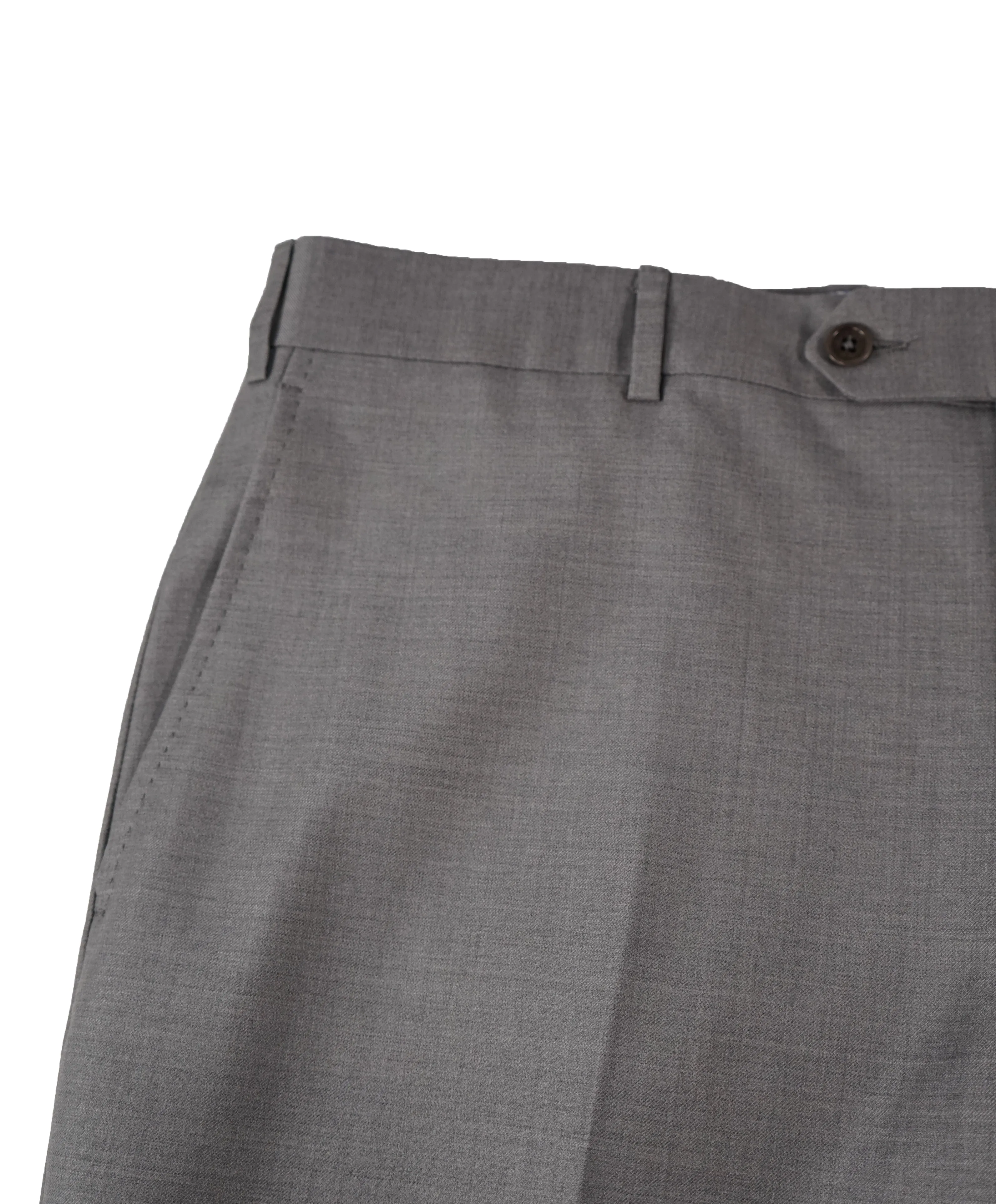 SAKS FIFTH AVE - Gray Wool MADE IN ITALY Flat Front Dress Pants -  38W
