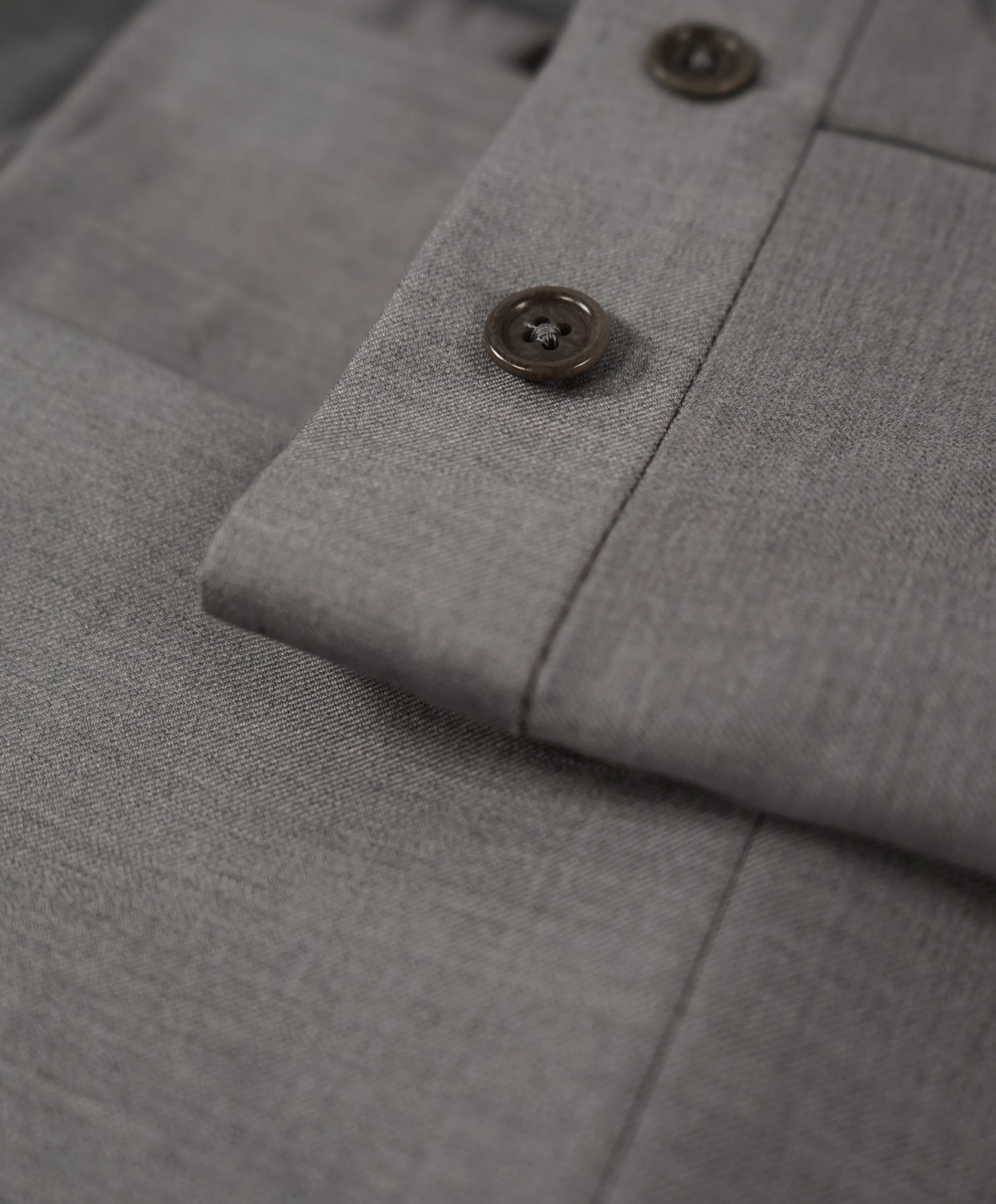 SAKS FIFTH AVE - Gray Wool MADE IN ITALY Flat Front Dress Pants -  38W