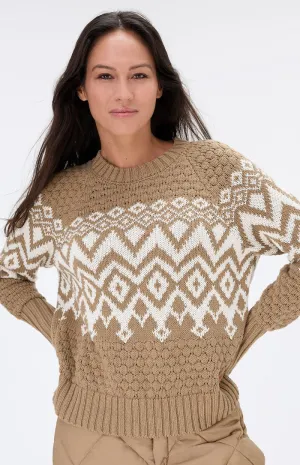 Selena II Crew Neck Sweater - Dark Khaki - SALE
