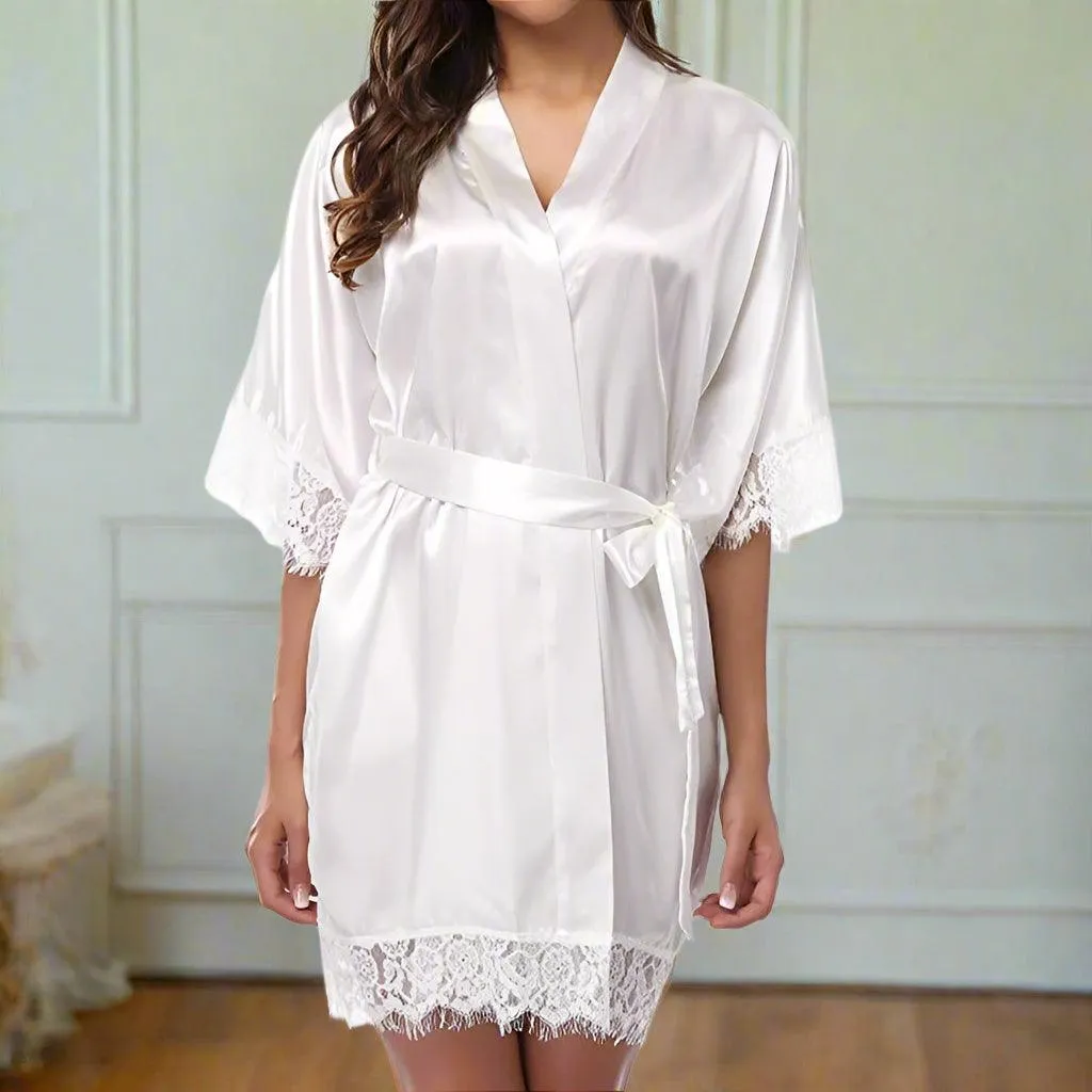 Sexy Kimono Style Silk Robe