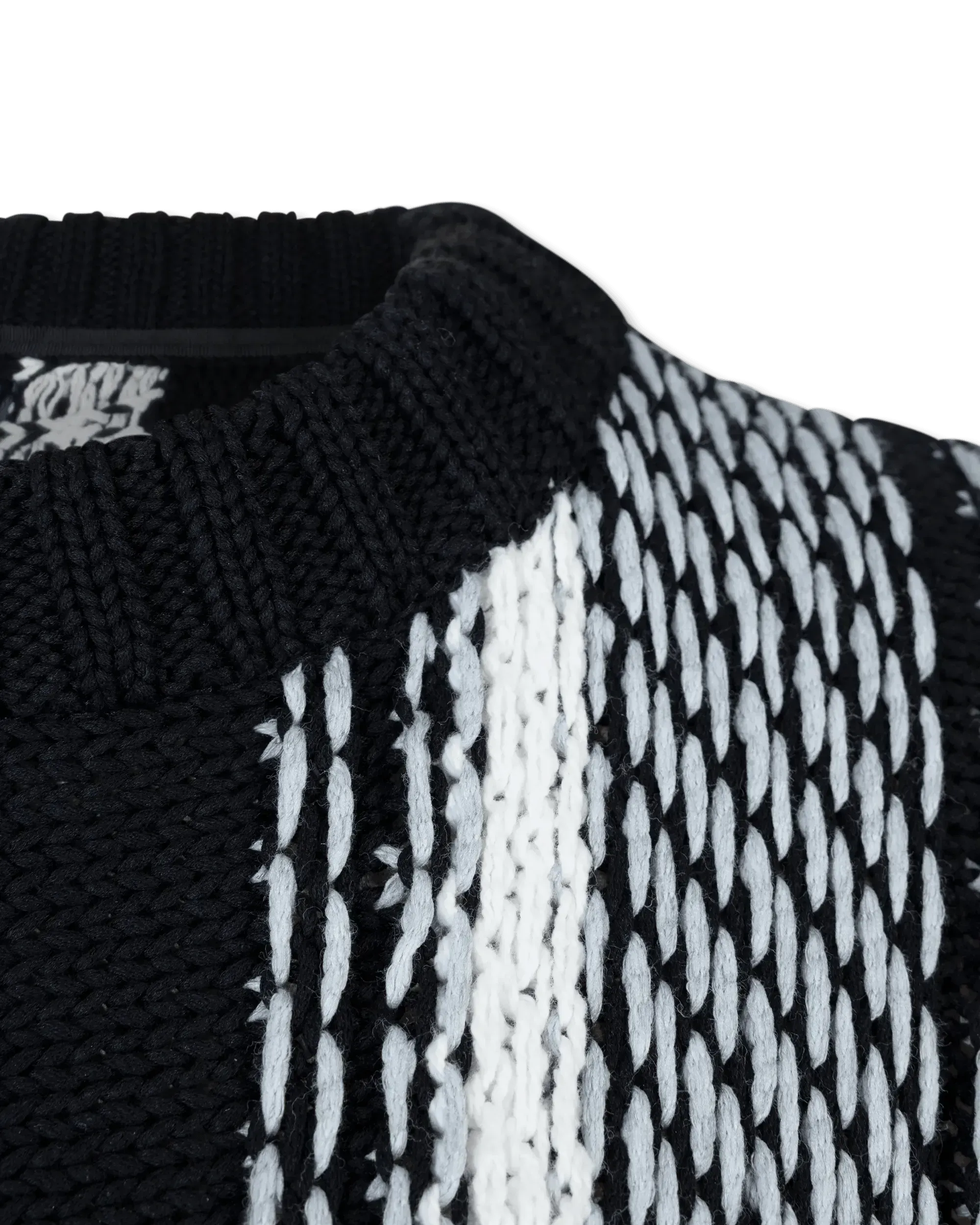 Short Sleeve Jacquard Knit Sweater