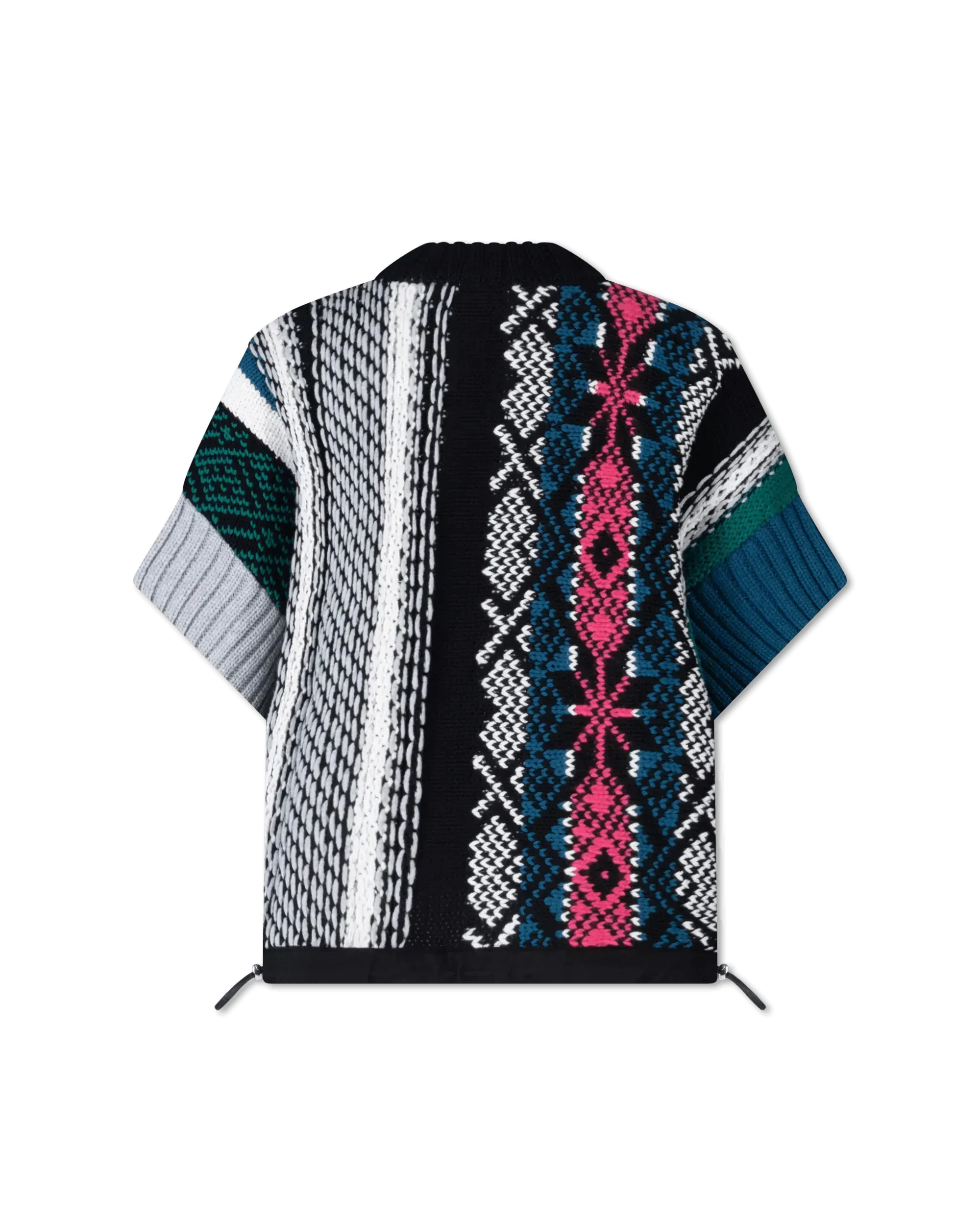 Short Sleeve Jacquard Knit Sweater