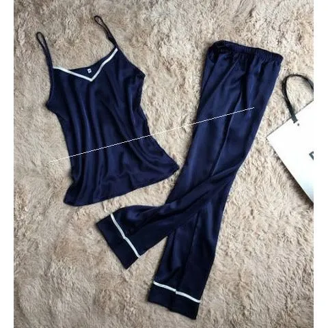 Silk Sling Plus Trousers Two-Piece Comfortable Pajamas