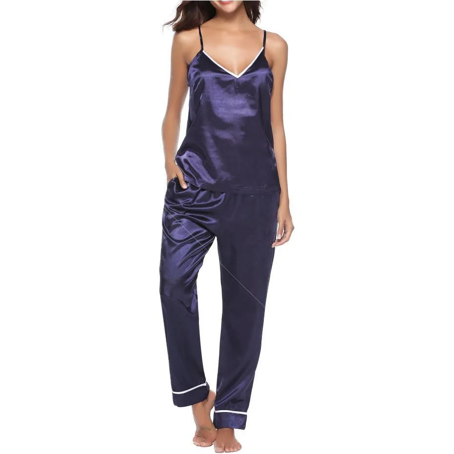 Silk Sling Plus Trousers Two-Piece Comfortable Pajamas